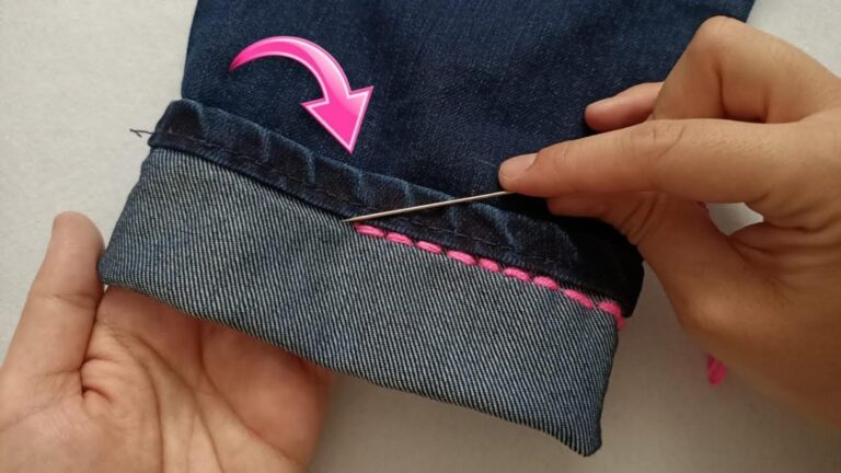 This simple technique turns your old jeans into a perfect fit without cutting…