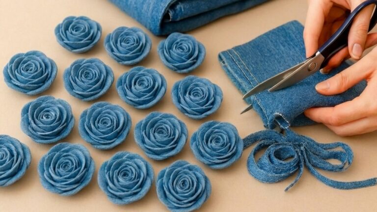 Transform 5 Old Jeans into Stunning Flowers for Home Decor!