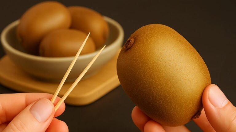 Peel Kiwi Like a Pro: 1 Simple Toothpick Trick for No Mess and No Sticky Hands!