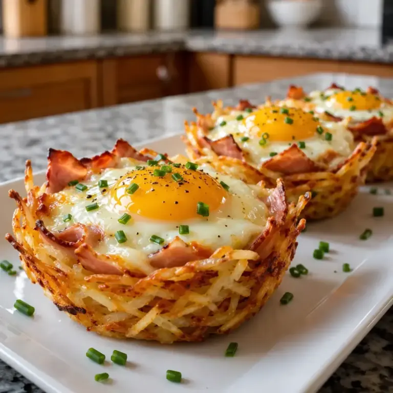Potato Nests with Eggs, Ham, and Cheese: A Comforting Recipe Delight